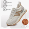Sneakers for Women Genuine Leather Suede Patchwork Casual Lace Up Non-Slip Walking Shoes Comfortable Tennis Running Shoes Womens Fashion Sneakers - Image 2