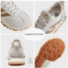 Sneakers for Women Genuine Leather Suede Patchwork Casual Lace Up Non-Slip Walking Shoes Comfortable Tennis Running Shoes Womens Fashion Sneakers - Image 3