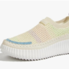 Platform Sneakers for Women Slip on Knit Chunky Fashion Casual Retro Braided Tennis Lightweight Walking Shoes